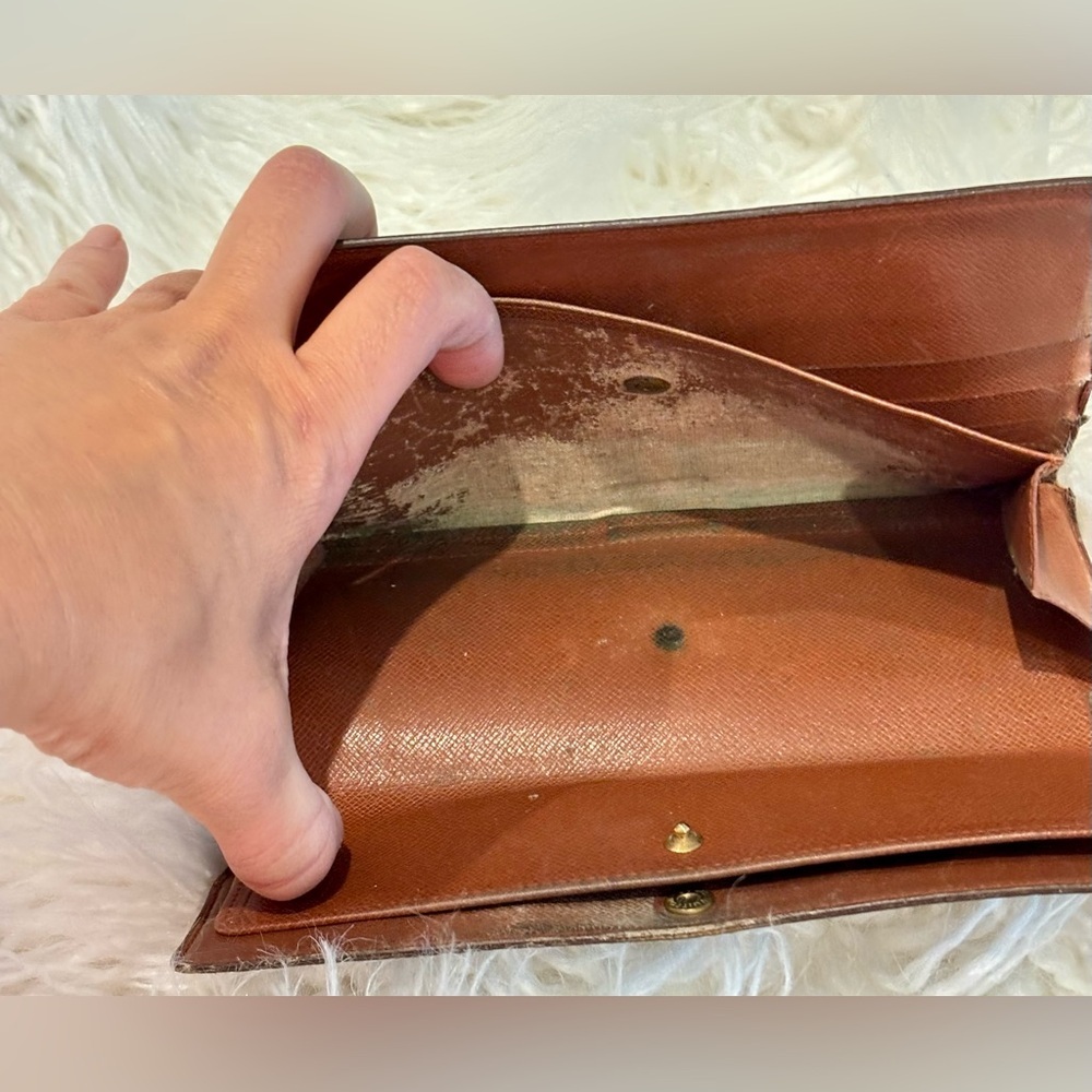 LOUIS VUITTON Vintage 90s Porte Tresor LV Monogram Trifold Wallet 7.5"Wx4"Hx1"D - Picture 11 of 13